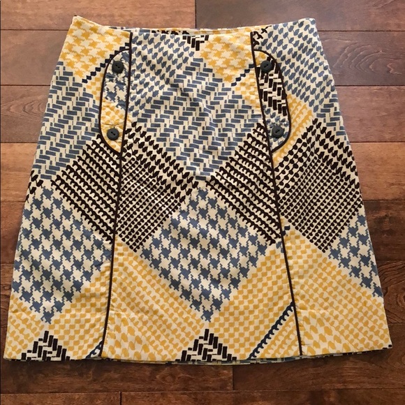 Anthropologie Maeve Houndstooth Button Skirt - Picture 2 of 10
